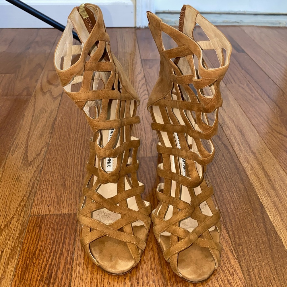 Manolo Blahnik caged sandal heels